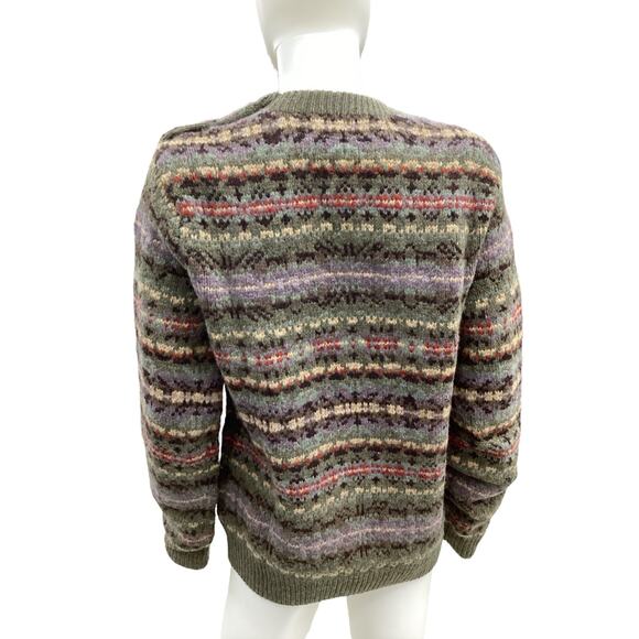 Vintage Polo By Ralph Lauren Sweater Women’s SZ M Merino Wool Blend Green &Brown - Picture 4 of 6